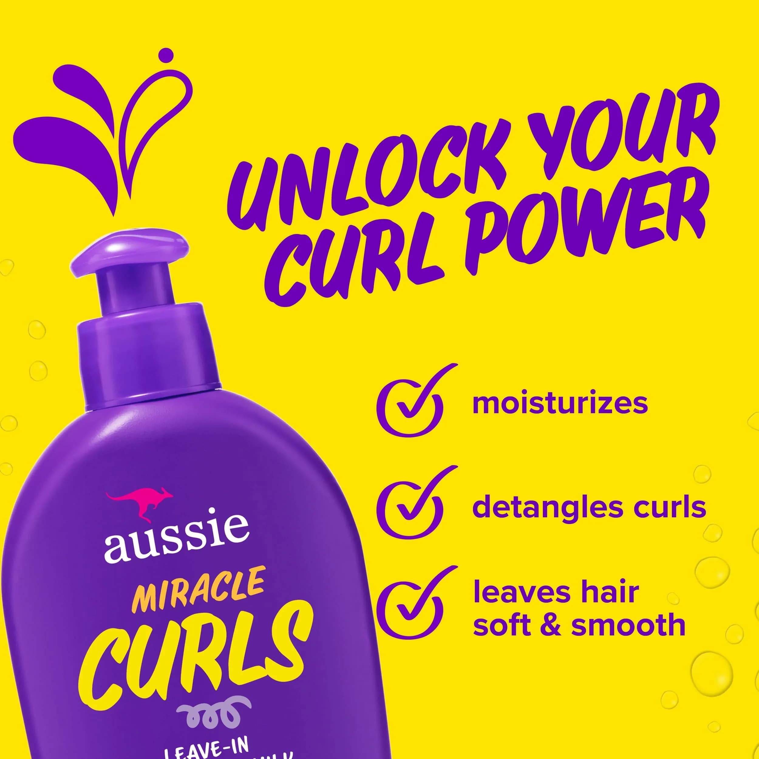 Aussie Miracle Curls Detangling Milk Treatment 197ml (6.7 fl oz) | Coconut & Jojoba Oil for Curly Hair - view 3