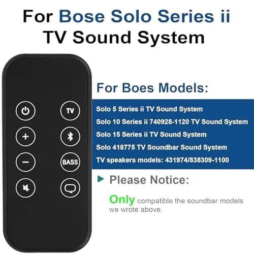 Motiexic Replacement Remote Control for Bose Solo 5 10 15 Series II Sound Systems | Infrared Connectivity thumbnail 4