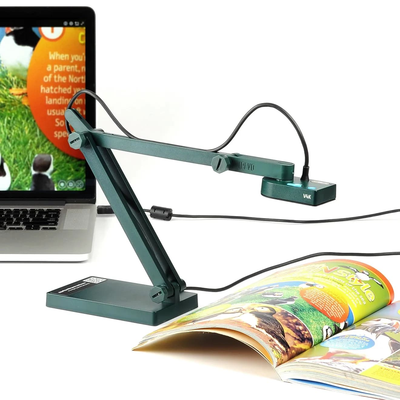 IPEVO V4K Ultra High Definition 8MP USB Document Camera | Plug-and-Play Visualizer for Live Demo - view 9