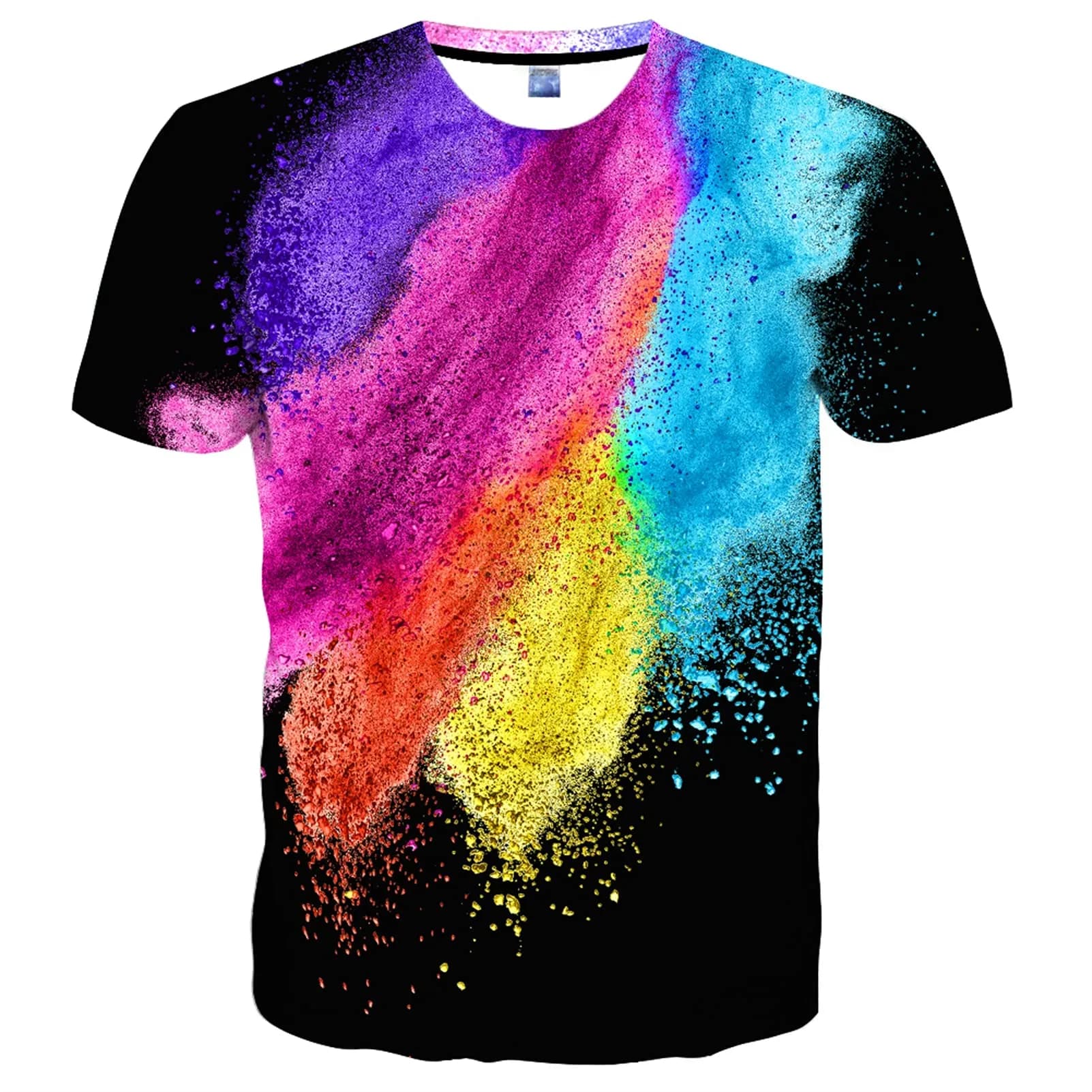 YAJOOEY Men Womens Colorful Printing Shirts Unisex 3D Graphic Printed Casual Short Sleeve T-Shirts L | Vibrant 3D Dye-Sublimation