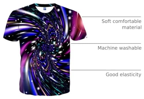 YAJOOEY Unisex Space Shirts 3D Print Graphic T-Shirt Medium | Vibrant Space Design, Comfortable Fit thumbnail 3
