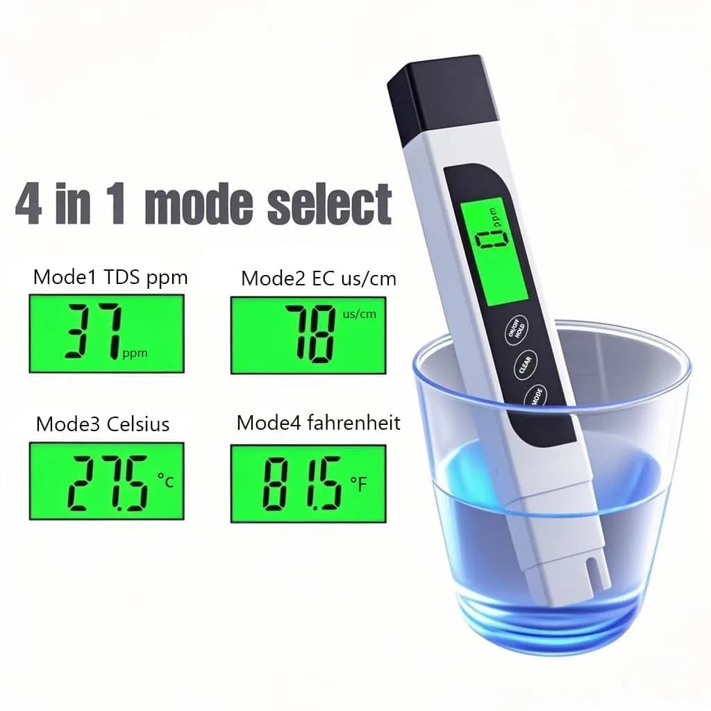 Lxuemlu TDS Meter Digital Water Tester, Accurate and Reliable, Professional TDS, Temperature and EC Meter with Carrying Case, 0-9999ppm, Ideal ppm Meter for Drinking Water, RO/DI System, Aquariums - view 3