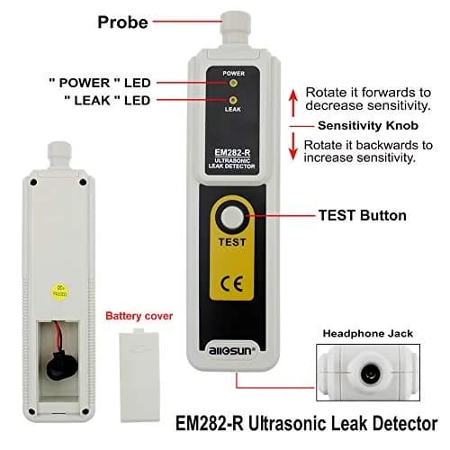 allsun Ultrasonic Leak Detector Kit EM282 with Transmitter, 40kHz HVAC & Automotive Leak Tester thumbnail 3