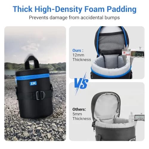 JJC Camera Lens Case Pouch, Padded Bag Fits Lens up to 3.9 x 6.5 (D x L) thumbnail 6