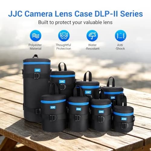 JJC Camera Lens Case Pouch, Padded Bag Fits Lens up to 14.4 x 31.6 cm (4.9 x 11.4 inches) | Water-Resistant Polyester with Foam Padding thumbnail 2