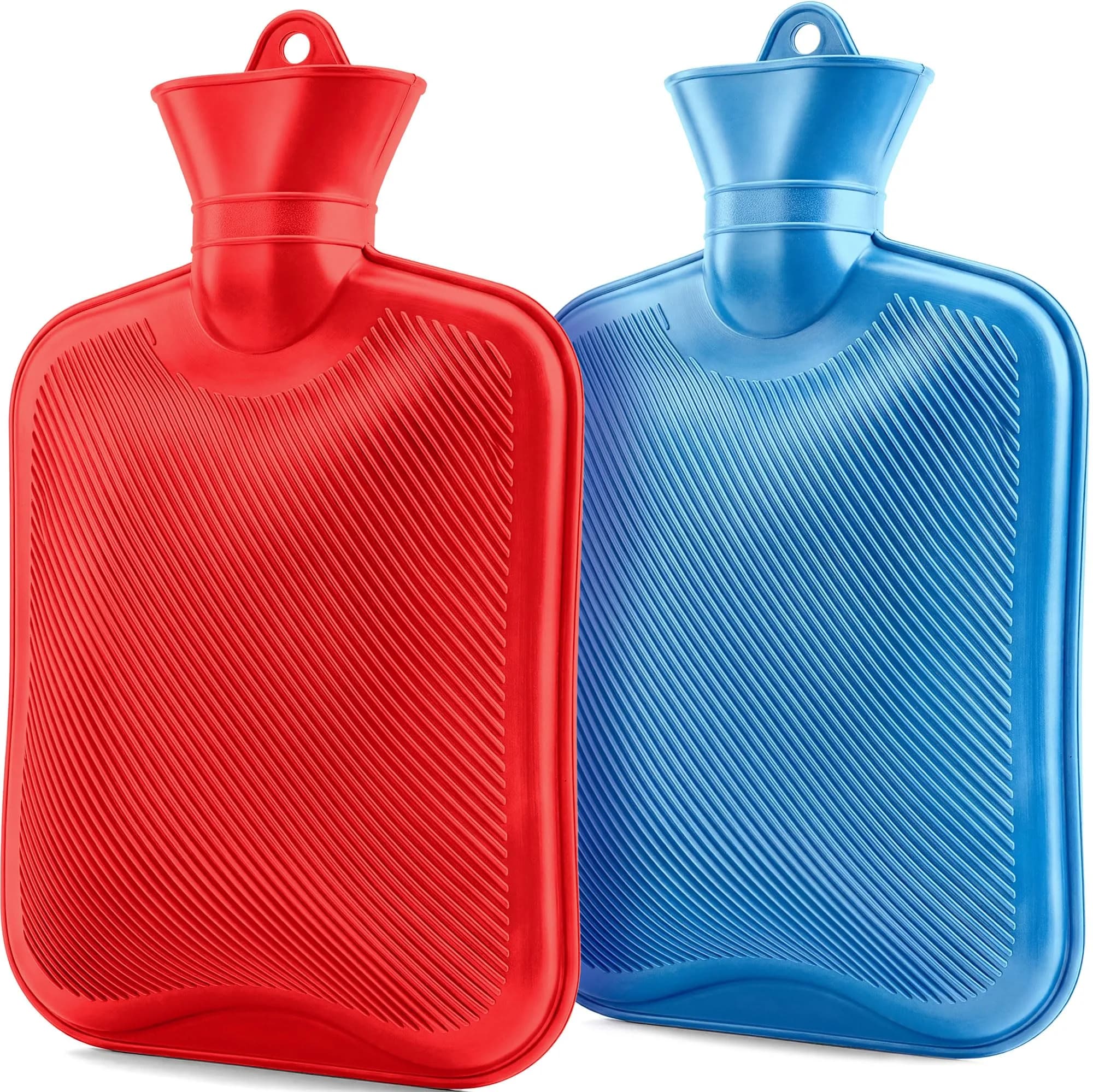 SteadMax 2 Pack Hot Water Bottles 2L | Durable Rubber Heat Therapy for Pain Relief — 2 Random Colors