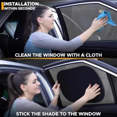 EcoNour Car Window Shades for Baby | Protects Baby from Sun & Heat (4 Pack) thumbnail 7