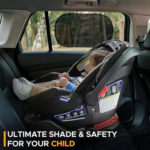 EcoNour Car Window Shades for Baby | Protects Baby from Sun & Heat (4 Pack) thumbnail 9