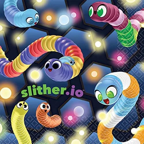 Amscan Slither.io Beverage Paper Napkins 5" x 5" (12.7cm x 12.7cm) | Pack of 16 thumbnail 1