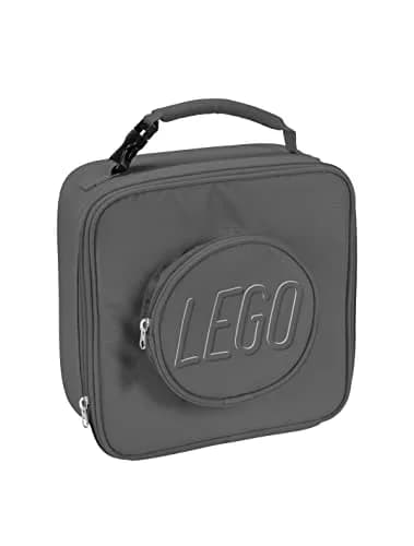 LEGO Lunch Bag, Durable and Insulated, with Mesh Pouch and Zip Compartment, Gray | Fun LEGO Brick Shape for Kids & Adults thumbnail 1
