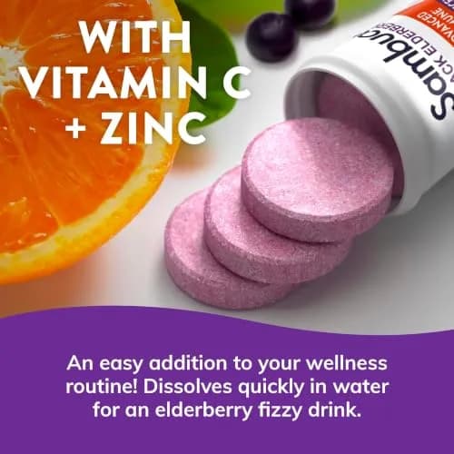 Sambucol Black Elderberry Effervescent Tablets 30 Count (Pack of 2) | Immune Support with Zinc & Vitamin C thumbnail 5