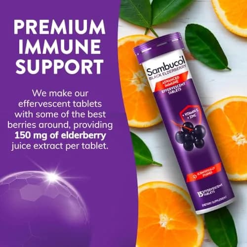 Sambucol Black Elderberry Effervescent Tablets 30 Count (Pack of 2) | Immune Support with Zinc & Vitamin C thumbnail 6
