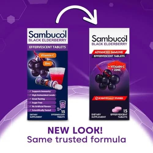 Sambucol Black Elderberry Effervescent Tablets 30 Count (Pack of 2) | Immune Support with Zinc & Vitamin C thumbnail 2