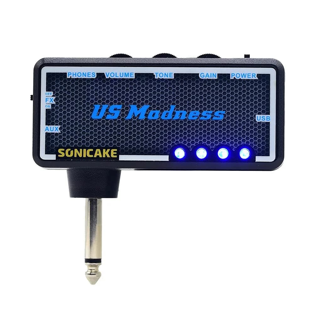 SONICAKE Mini Headphone Amp Combo for Guitar & Bass | Rechargeable, Effects, US Madness