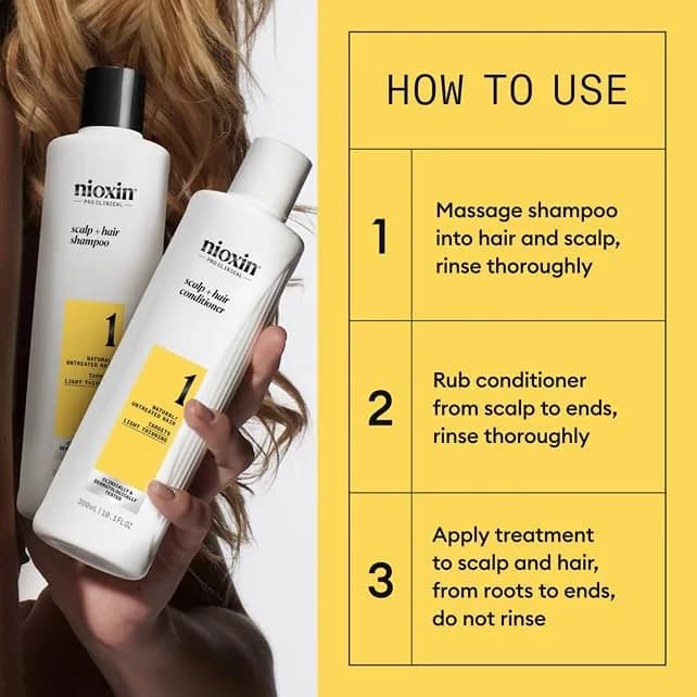 NIOXIN System 1 Hair Thickening Treatment 23.6 Fl Oz (700 ml) | For Natural Hair with Light Thinning | Strengthens & Boosts Density - view 6