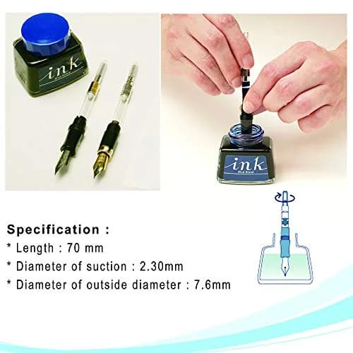 LACHIEVA LUX - International Size Fountain Pen Ink Converter- 6 PACK (Clear) | Refillable, Compatible with Major Fountain Pens thumbnail 4
