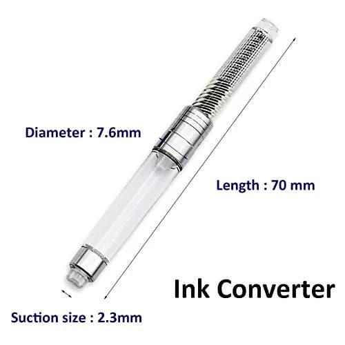 LACHIEVA LUX - International Size Fountain Pen Ink Converter- 6 PACK (Clear) | Refillable, Compatible with Major Fountain Pens thumbnail 2