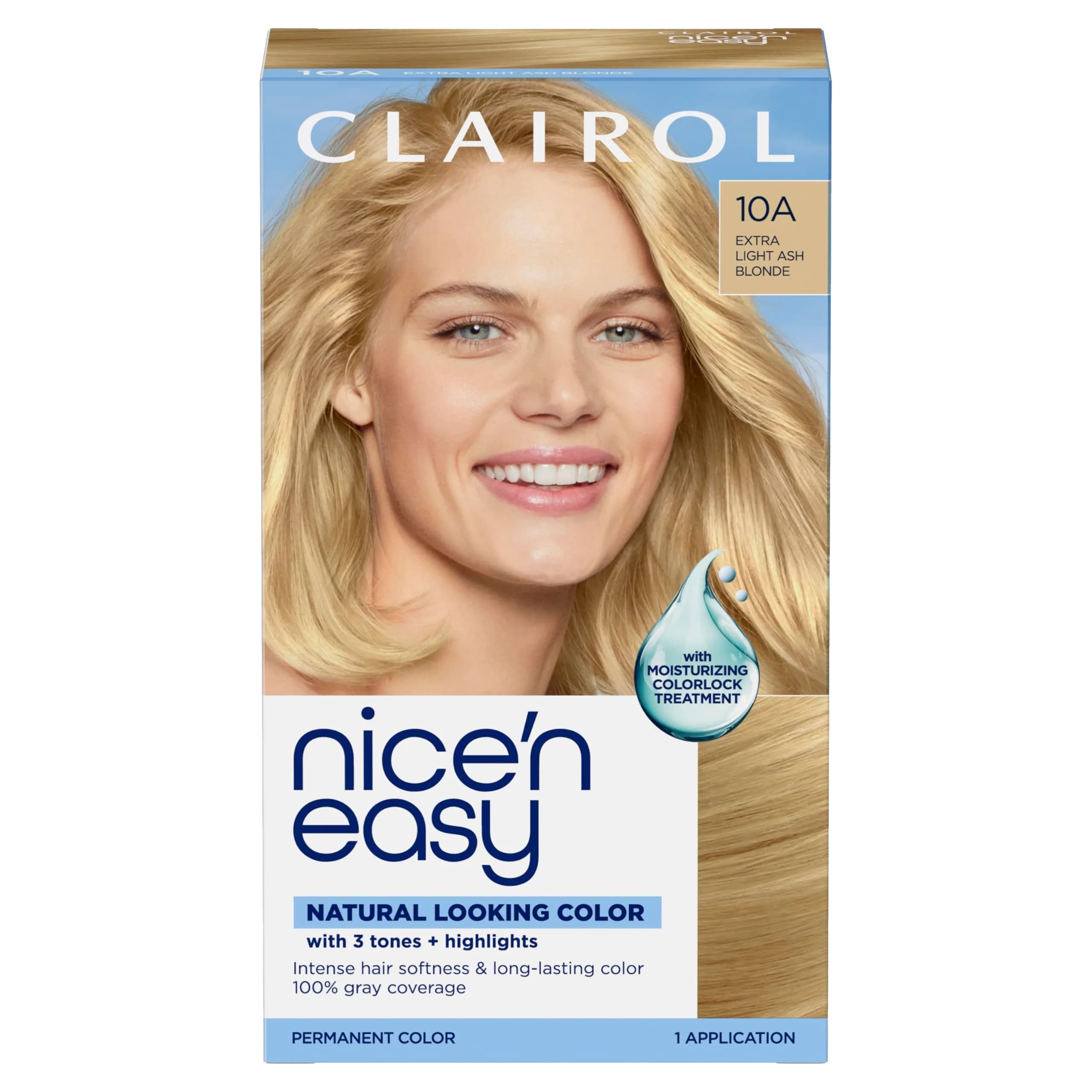 Clairol Nice'n Easy 10A Extra Light Ash Blonde Permanent Hair Dye - 6.26 Fl Oz (1 Pack) - main product image