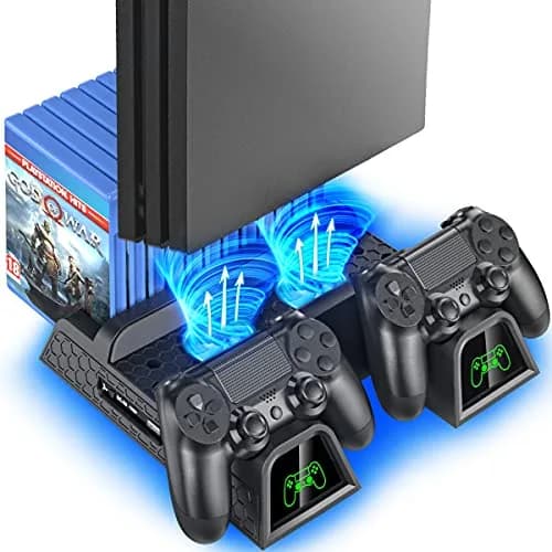 OIVO PS4 Stand for PlayStation 4 Console, Cooling Station for PS4 Slim/Pro/PlayStation 4 Consoles, Pro Vertical Stand with 12 Game Slots | Multi-functional Gaming Accessory thumbnail 1