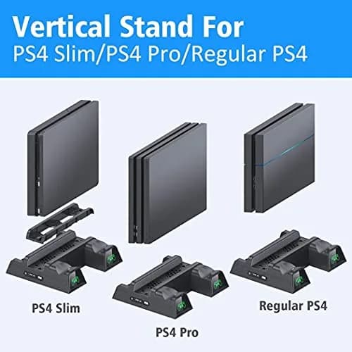OIVO PS4 Stand for PlayStation 4 Console, Cooling Station for PS4 Slim/Pro/PlayStation 4 Consoles, Pro Vertical Stand with 12 Game Slots | Multi-functional Gaming Accessory thumbnail 6