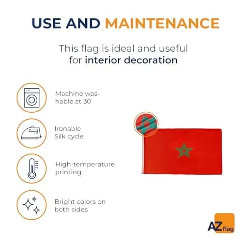 AZ FLAG Morocco Flag 3x5 ft | Moroccan Polyester Flag with Metal Grommets for Indoor Use thumbnail 5