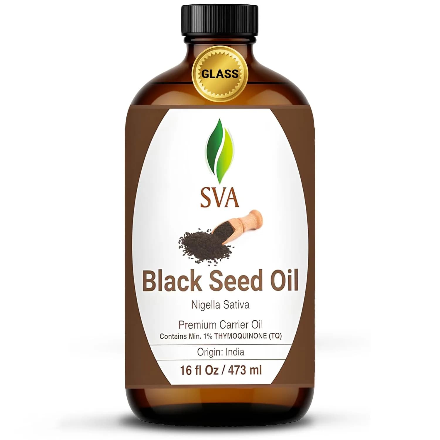 SVA ORGANICS Black Seed Carrier Oil, 16 Fl Oz (473 ml) - Pure & Natural - main product image