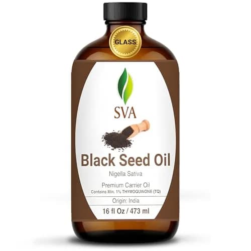 SVA ORGANICS Black Seed Carrier Oil, 16 Fl Oz (473 ml) - Pure & Natural thumbnail 1