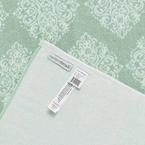 Modern Threads 6-Piece 100% Cotton Damask Medallion Towel Set, Sage | Highly Absorbent, Soft & Plush, Quick-Drying, 550 GSM, Color-Rich Yarn-Dyed Design thumbnail 4