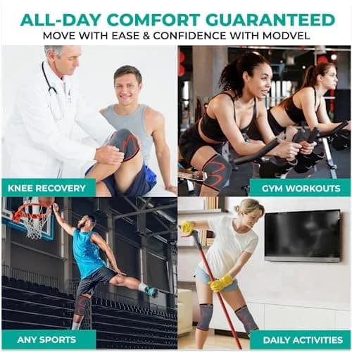 Modvel Compression Knee Brace 2-Pack | FDA Approved, Doctor Recommended, Adjustable Fit thumbnail 6
