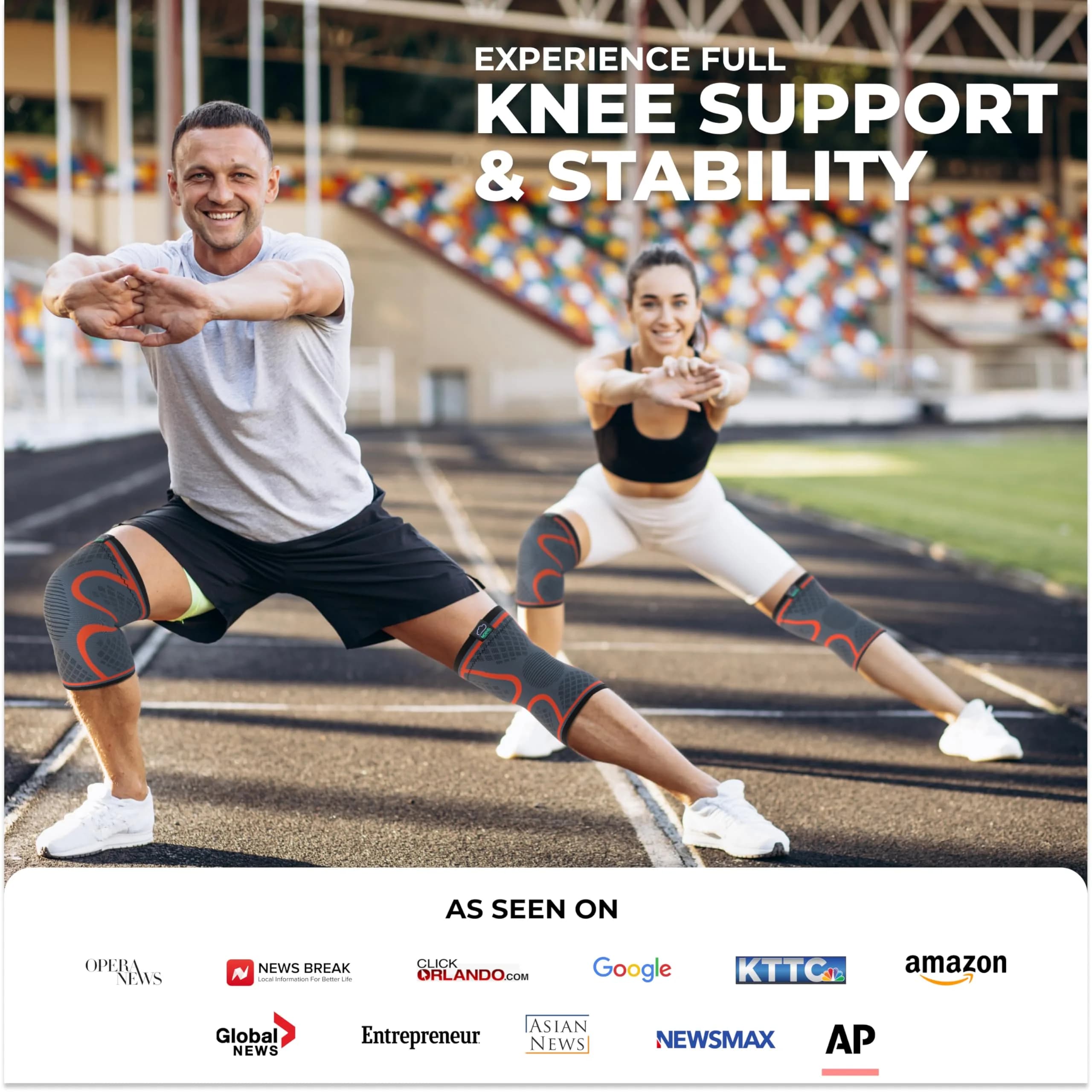 Modvel Compression Knee Brace 2-Pack | FDA Approved, Doctor Recommended, Adjustable Fit - view 3