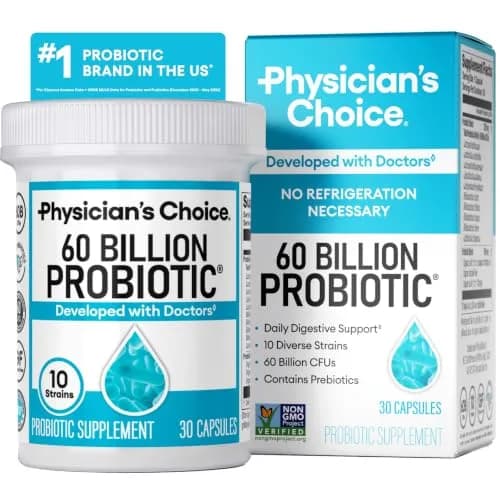 Physician's CHOICE Probiotics 60 Billion CFU, 30 Capsules | 10 Strains + Organic Prebiotics for Gut Health thumbnail 1