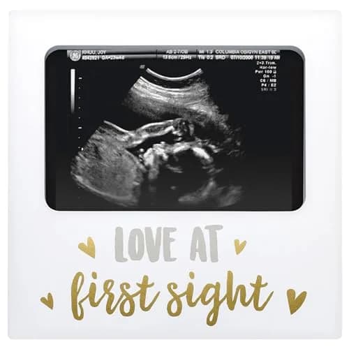 tiny ideas Love at First Sight White Sonogram Keepsake Frame | 4x6 Inch Photo Display for Nursery Decor thumbnail 1
