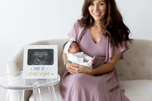 tiny ideas Love at First Sight White Sonogram Keepsake Frame | 4x6 Inch Photo Display for Nursery Decor thumbnail 8