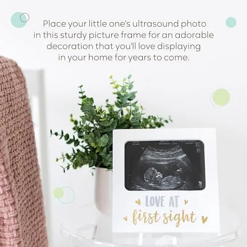 tiny ideas Love at First Sight White Sonogram Keepsake Frame | 4x6 Inch Photo Display for Nursery Decor thumbnail 3