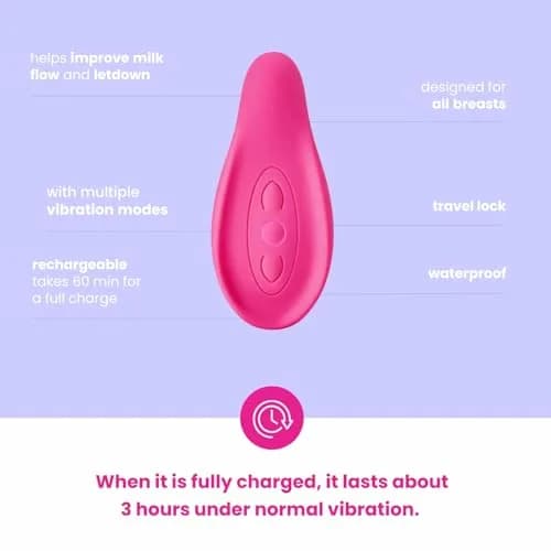 LaVie Lactation Massager with 5 Vibration Modes | 1 Count (Rose) thumbnail 4