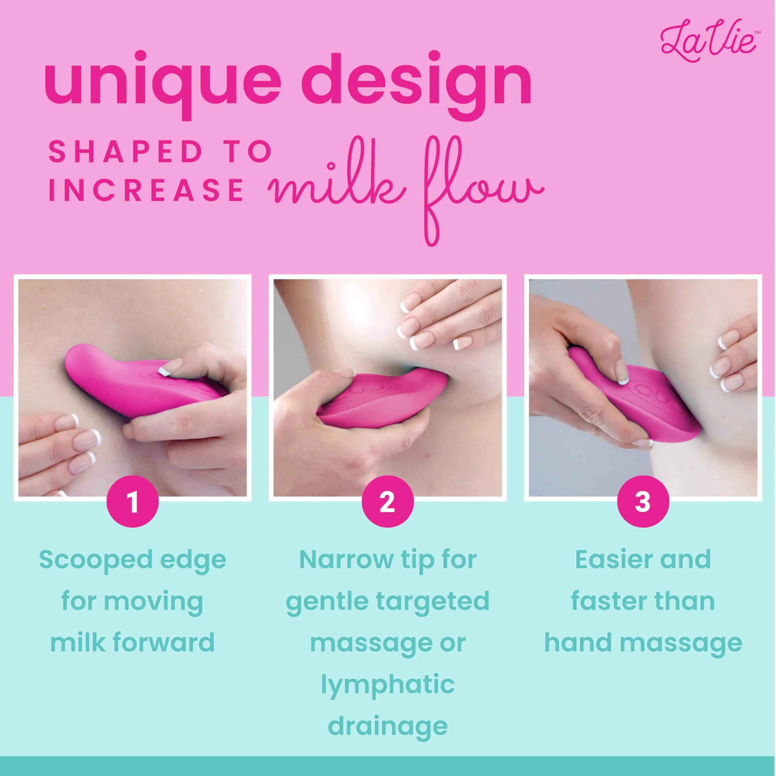 LaVie Lactation Massager with 5 Vibration Modes | 1 Count (Rose) - view 7