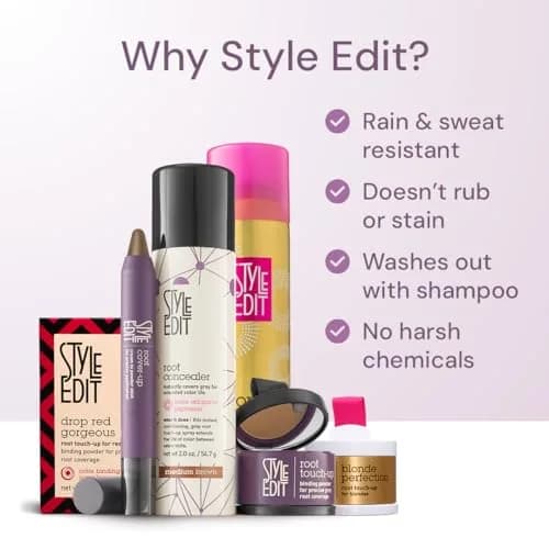STYLE EDIT Root Touch Up Stick, Dark Brown | Instant Gray Coverage, Travel-Friendly, Made in USA thumbnail 5