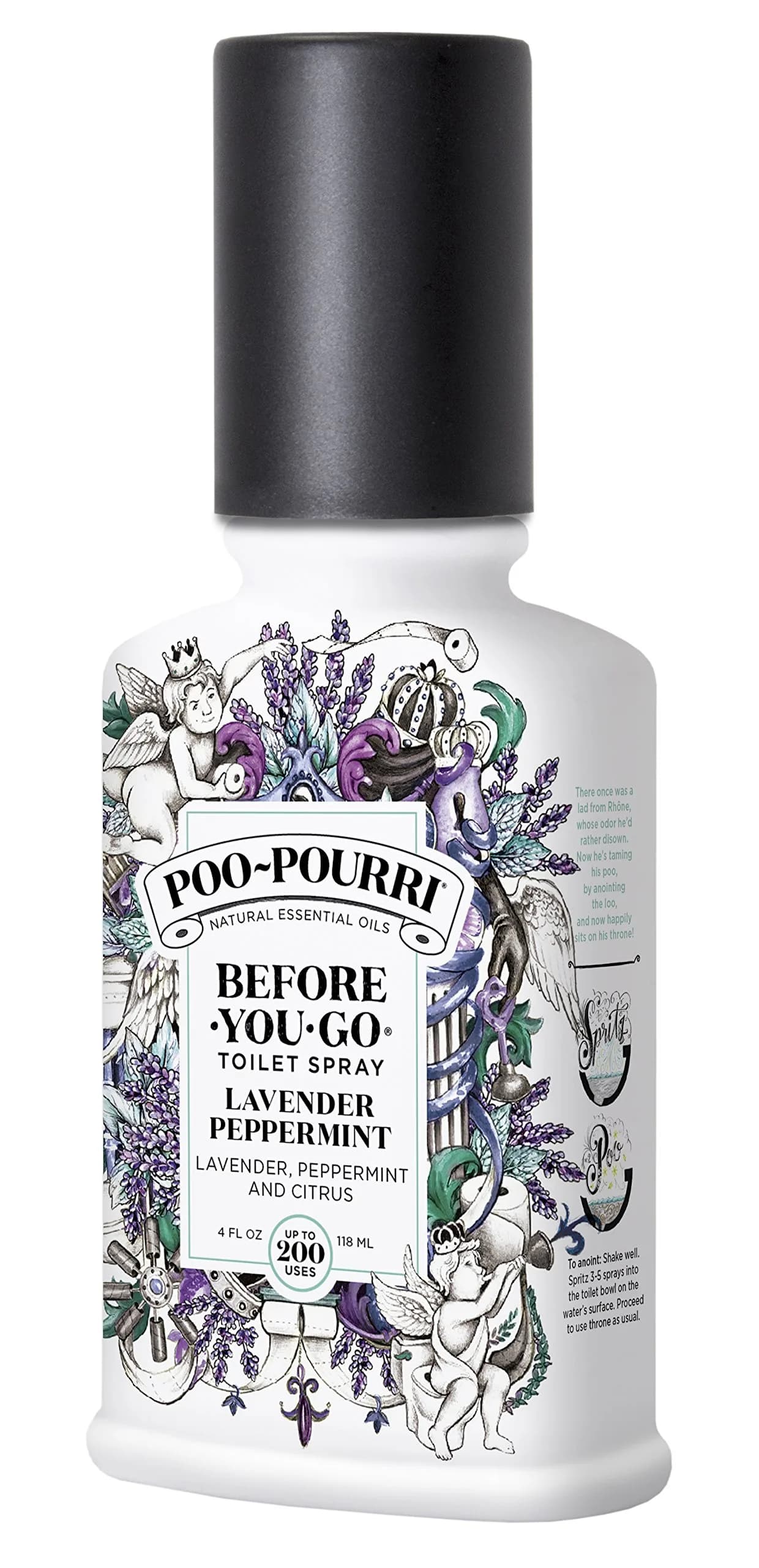 Poo-Pourri Before-You-Go Toilet Spray Lavender Peppermint 118ml (4 Fl Oz) | Odor Eliminator with Essential Oils