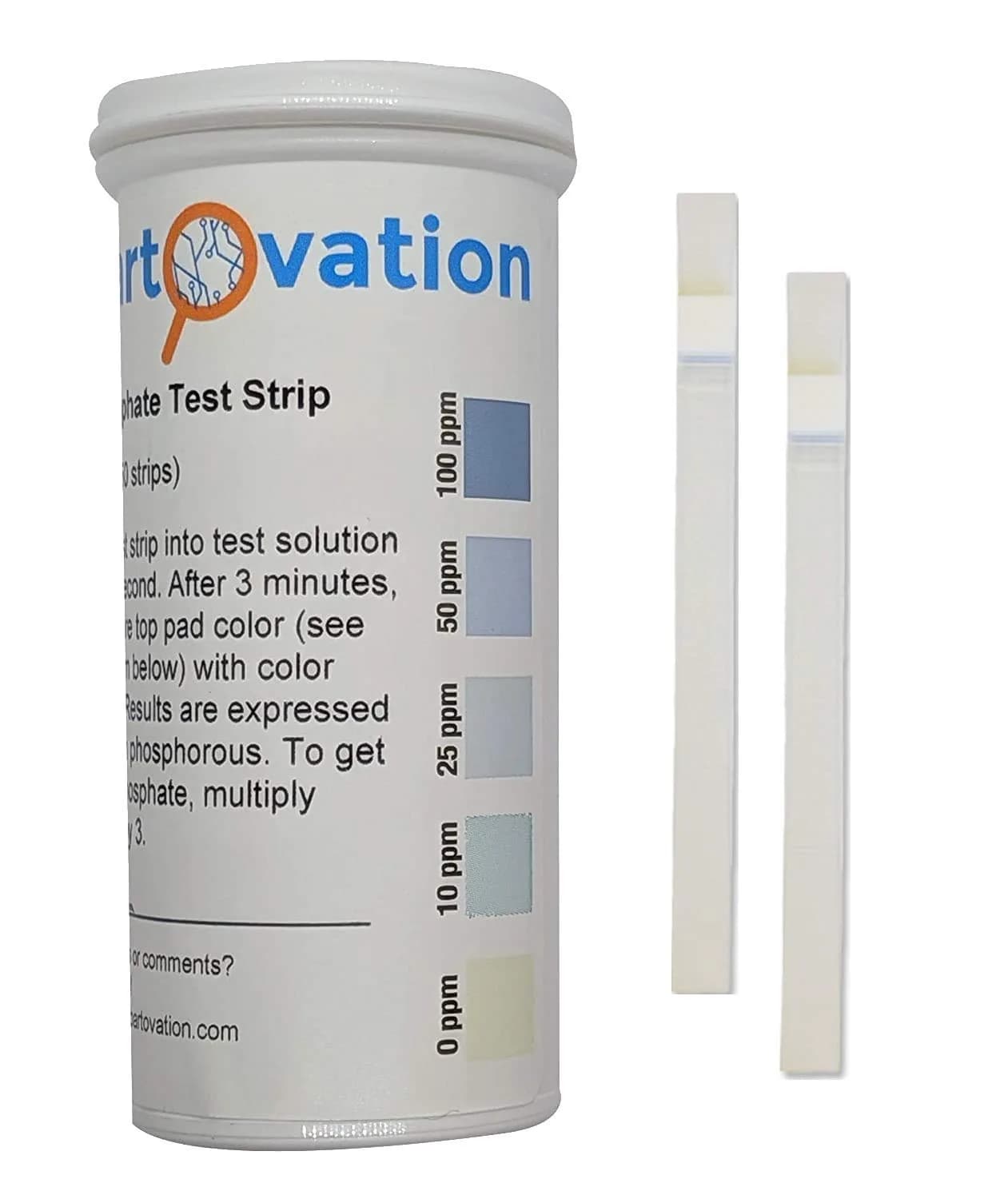 Bartovation Phosphorus and Phosphate Test Strips 0-100 ppm | Accurate, Easy to Use, Waterproof
