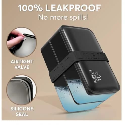 Umami Bento Box Adult All-In-1 Meal Holder 1200ml (40 oz) | Leakproof Lunch Container with Utensils & Sauce Jar thumbnail 4