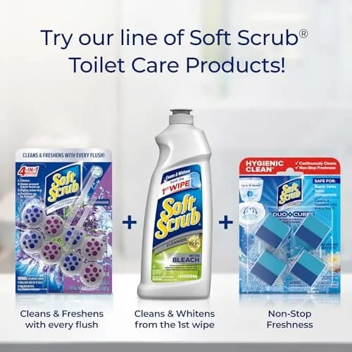 Soft Scrub 4-in-1 Rim Hanger Toilet Bowl Cleaner Lavender 2 Count | Long-Lasting Freshness & Buildup Prevention thumbnail 8
