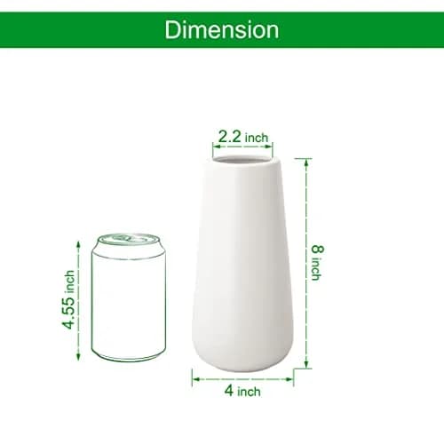 D'vine Dev 8 Inch Ceramic Flower Vase Textured Finishing | Minimalist Design for Home & Office thumbnail 3