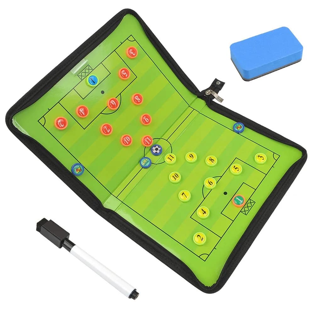 FOCCTS Magnetic Soccer Coaching Board 42 x 28.5 cm | Tactical Magnetic Clipboard for Coaches — White