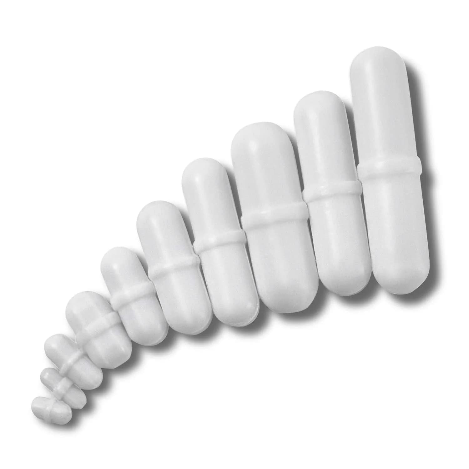 Yizerel PTFE Magnetic Stirrer Stir Bars Set (10pcs, 2-35mm) | Essential Lab Consumables — white