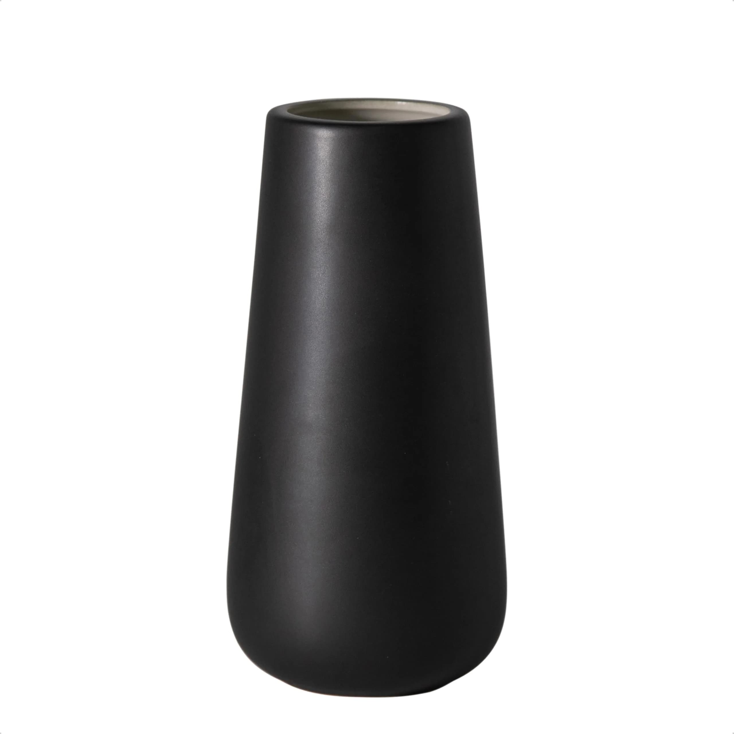D'vine Dev 8 Inch Ceramic Flower Vase Matte Finishing | Minimalist Home Décor