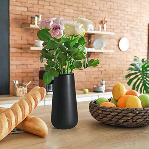 D'vine Dev 8 Inch Ceramic Flower Vase Matte Finishing | Minimalist Home Décor thumbnail 3