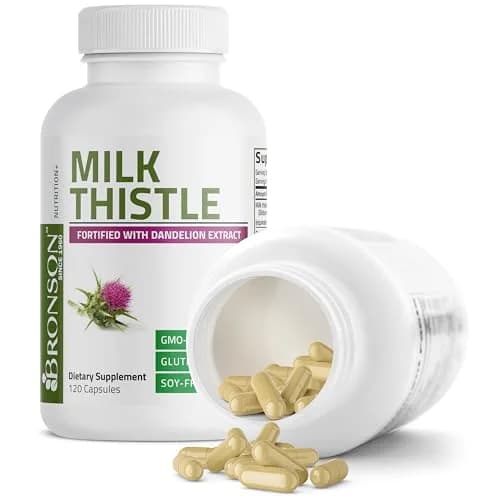 Bronson Milk Thistle Silymarin Marianum & Dandelion Extract, 120 Capsules | Liver Support & Detox thumbnail 6