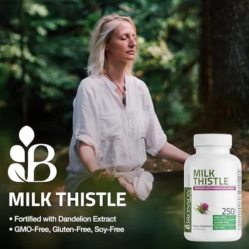 Bronson Milk Thistle Silymarin Marianum & Dandelion Extract, 120 Capsules | Liver Support & Detox thumbnail 3