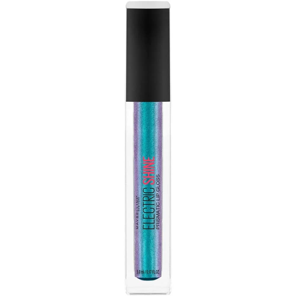 Maybelline New York Lip Studio Electric Shine Prismatic Lip Gloss Makeup, Electric Blue, 15ml (0.5 Fl Oz) | Holographic Shine — Electric Blue / 0.17 Fl Oz