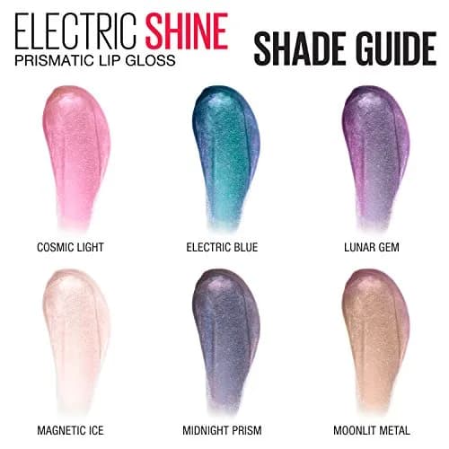 Maybelline New York Lip Studio Electric Shine Prismatic Lip Gloss Makeup, Electric Blue, 15ml (0.5 Fl Oz) | Holographic Shine thumbnail 8